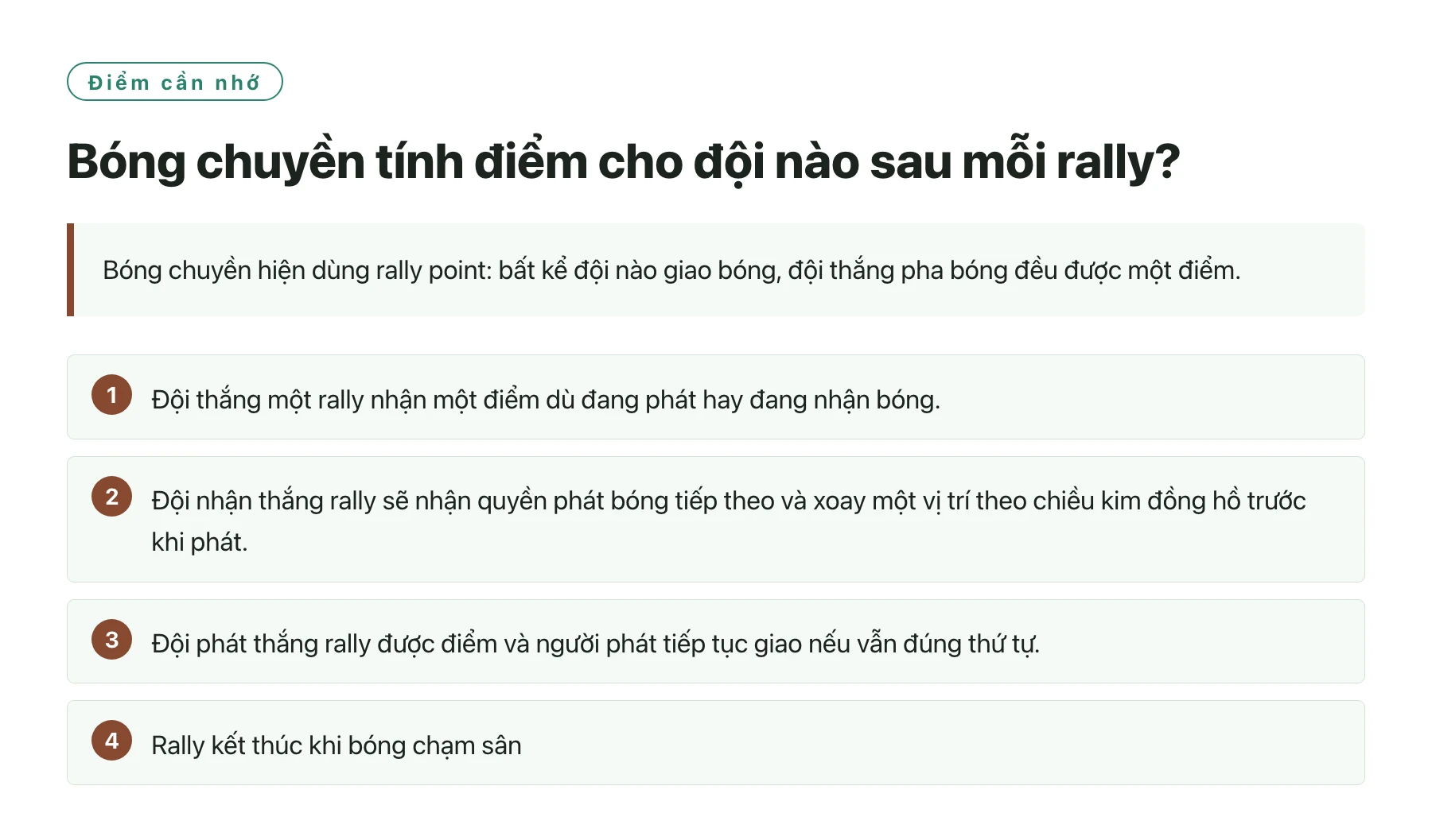 Bóng chuyền tính điểm cho đội nào sau mỗi rally?——全文要点速览